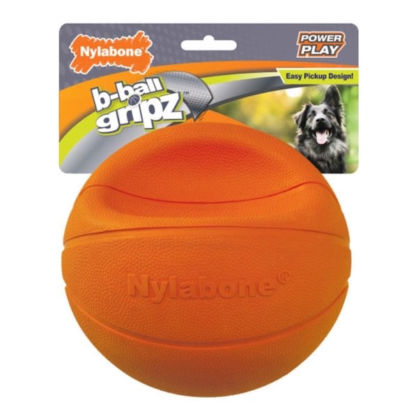Nylabone Nylabone Power Play Orange Rubber Basketball Ball Dog Toy Large each 1 pk NPLY009P - main